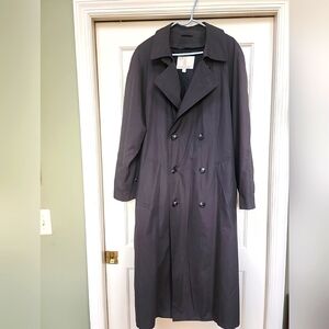 Men's London Fog Dark Gray Double Breasted Trench Coat- 40 Regular